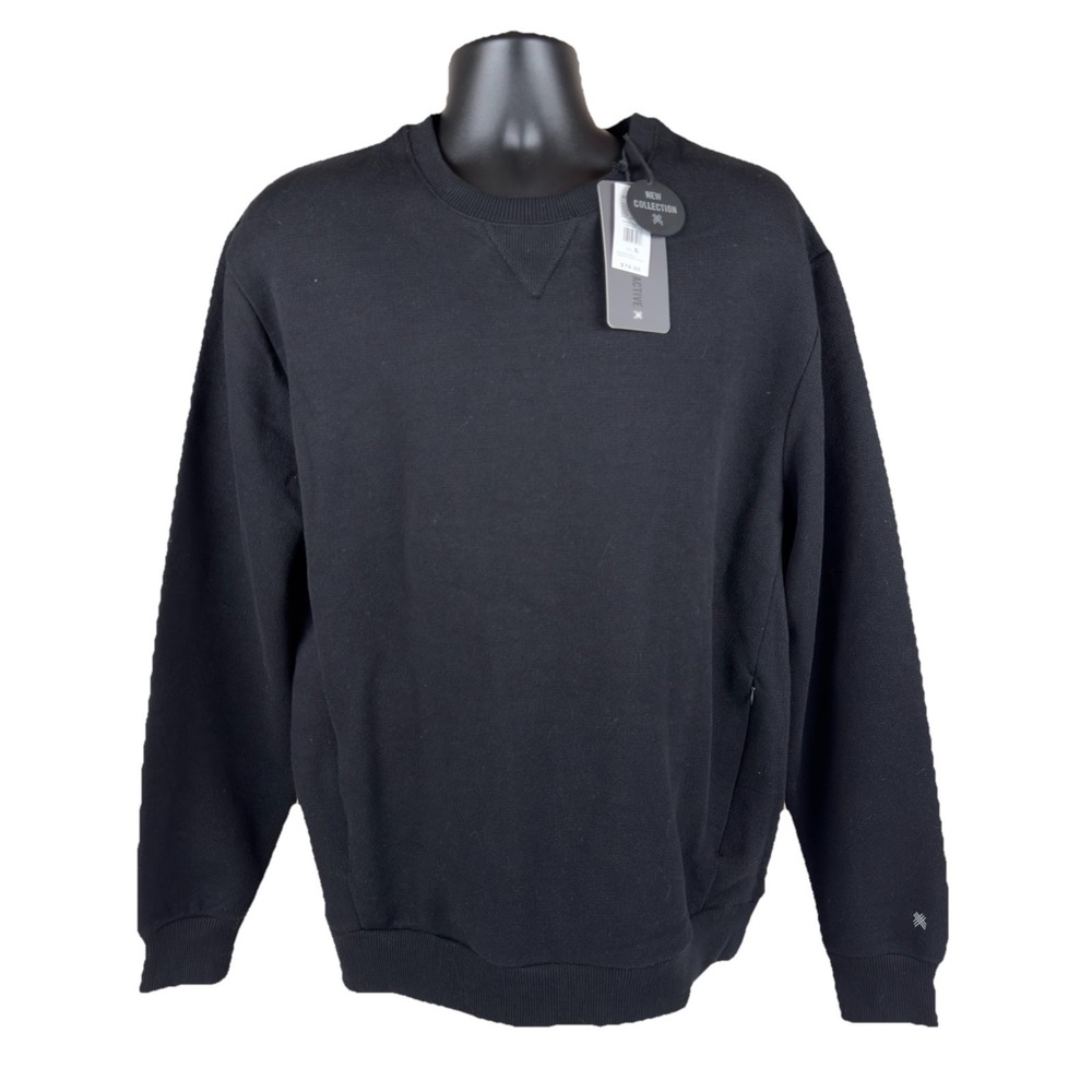 Kenneth Cole Active Workout Wear Pullover Sweatshirt Men's XL Black New $79